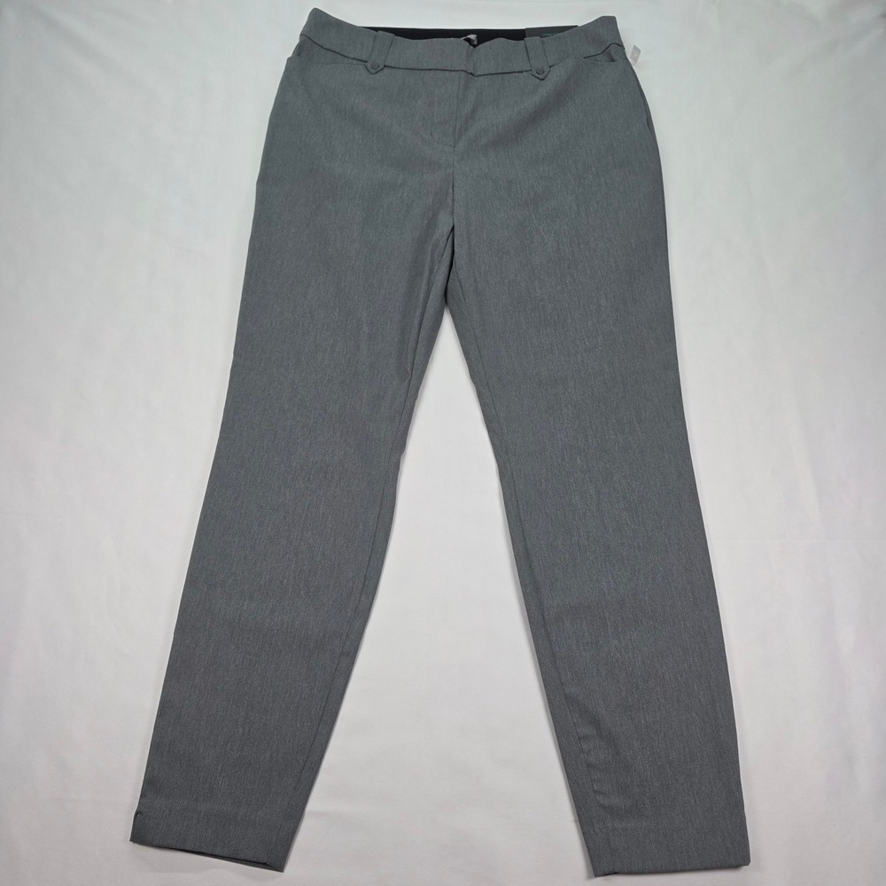 Maurices Womens Gray Pull On Skinny Ankle Pants Mid Rise Size L Regular